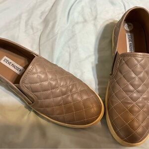 Steve Madden Quilted Slip-On Sneakers - Beige